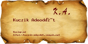 Kuczik Adeodát névjegykártya